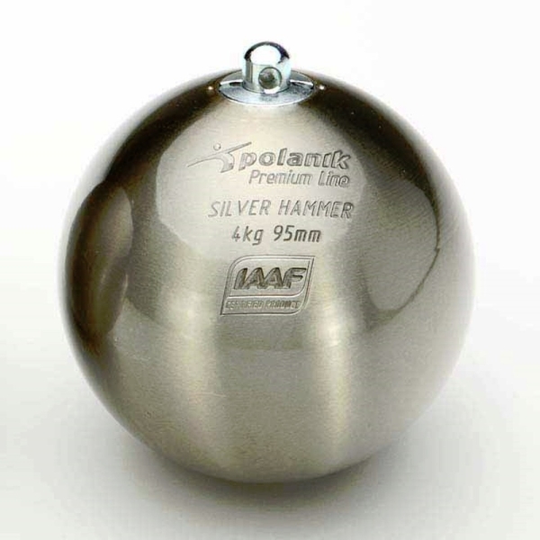 Sudraba āmurs vieglatlētikas āmurs, 4 kg IAAF nerūsējošais tērauds Sudraba āmurs vieglatlētikas āmurs, 4 kg IAAF nerūsējošais tērauds