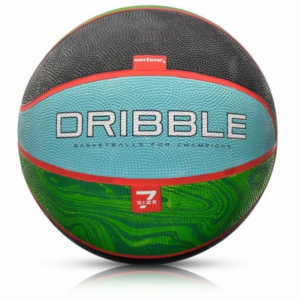 Meteor Dribble basketbola bumba, 7. izmērs, melnā-zaļā-zilā krāsā Meteor Dribble basketbola bumba, 7. izmērs, melnā-zaļā-zilā krāsā