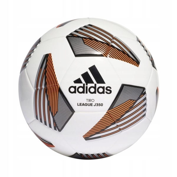 Adidas futbola bumba, Tiro League J350, izmērs 4, krāsa balta un oranža Adidas futbola bumba, Tiro League J350, izmērs 4, krāsa balta un oranža