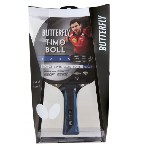 Butterfly galda tenisa raķete Timo Boll Black