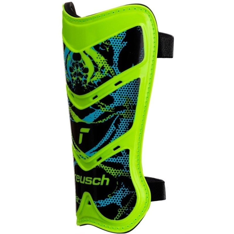 Reusch Shinguard Attakt Lite futbola aizsargi, izmērs L, krāsa zaļgani-melns-zils
