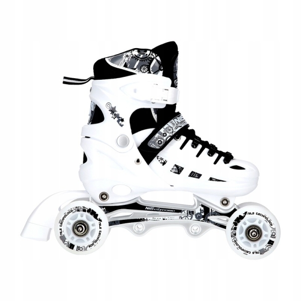 A-l skrituļslidas, Nils Extreme 4-in-1 LED, NH10905, izmērs (S) 31-34, balta krāsa