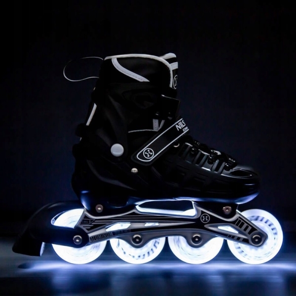 A-l skrituļslidas, Nils Extreme 4-in-1 LED, NH10905, izmērs (M) 35-38, melna krāsa