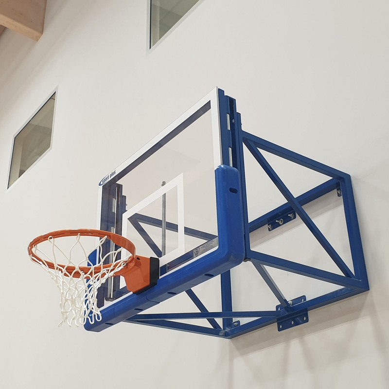 Fiksēta basketbola konstrukcija, 120x90 cm aizmugures dēļiem