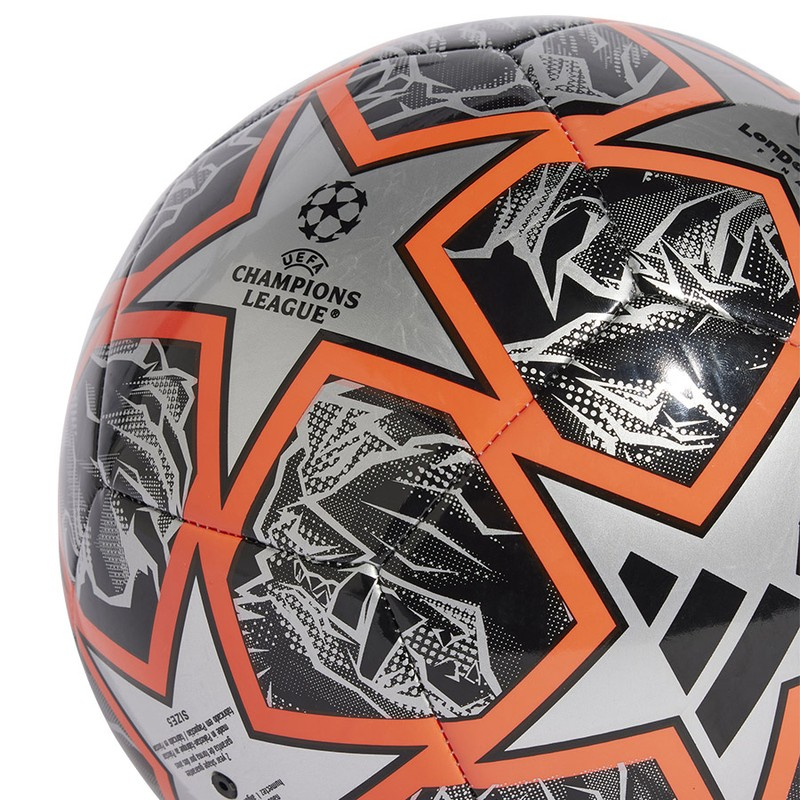 Adidas UCL Club futbola bumba, 5. izmērs, melns-sudraba-oranža krāsa