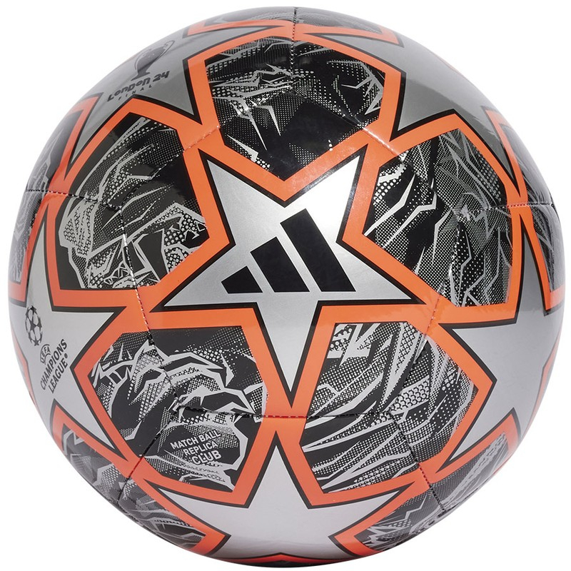 Adidas UCL Club futbola bumba, 5. izmērs, melns-sudraba-oranža krāsa