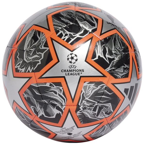 Adidas UCL Club futbola bumba, 5. izmērs, melns-sudraba-oranža krāsa