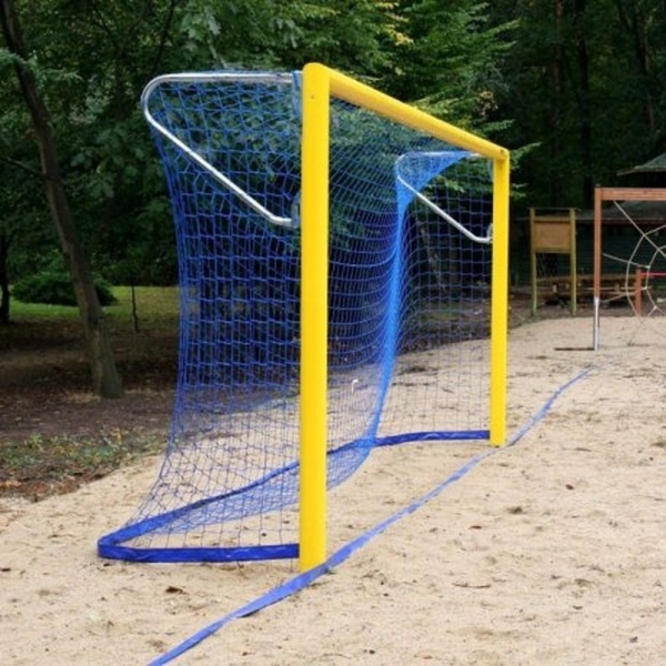 Pludmales futbola tīkli 5,50 x 2,20 m, PP 3 mm, dziļums 80/80 cm ar 400 g svaru.