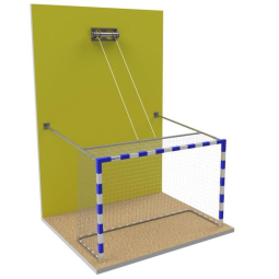 PREMIUM alumīnija pastiprināti handbola vārti (2 x 3 m), kas piestiprināti pie sienas