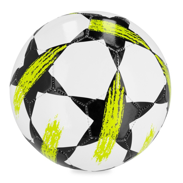 Spokey Goal futbola bumba, 5. izmērs, balta-melnā-dzeltena krāsa