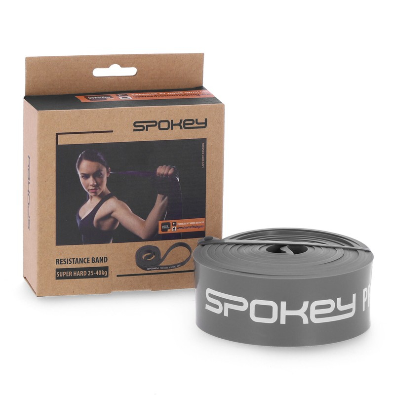 Spokey treniņu gumija 920958, pretestība 25-40 kg, pelēka krāsa