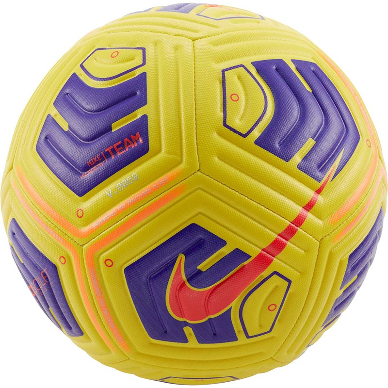 Nike Academy Team futbola bumba, 5. izmērs, dzeltena un violeta krāsa