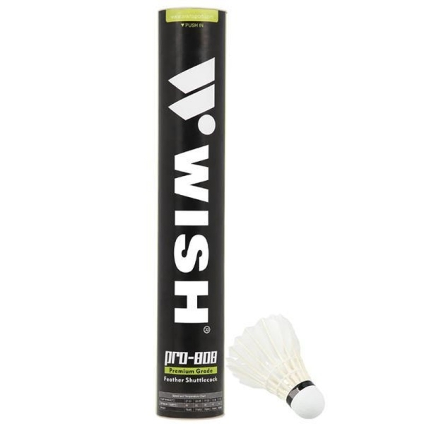 Wish PRO-808 badmintona raķete, balts spalvas svars