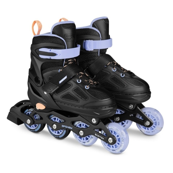 Spokey skrituļslidas, 4 in 1, Quattro 943428, violeta krāsa