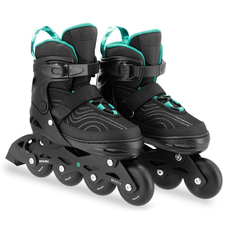 Spokey skrituļslidas, 4 in 1, Quattro 943453, izmērs 35-38, tirkīza krāsa