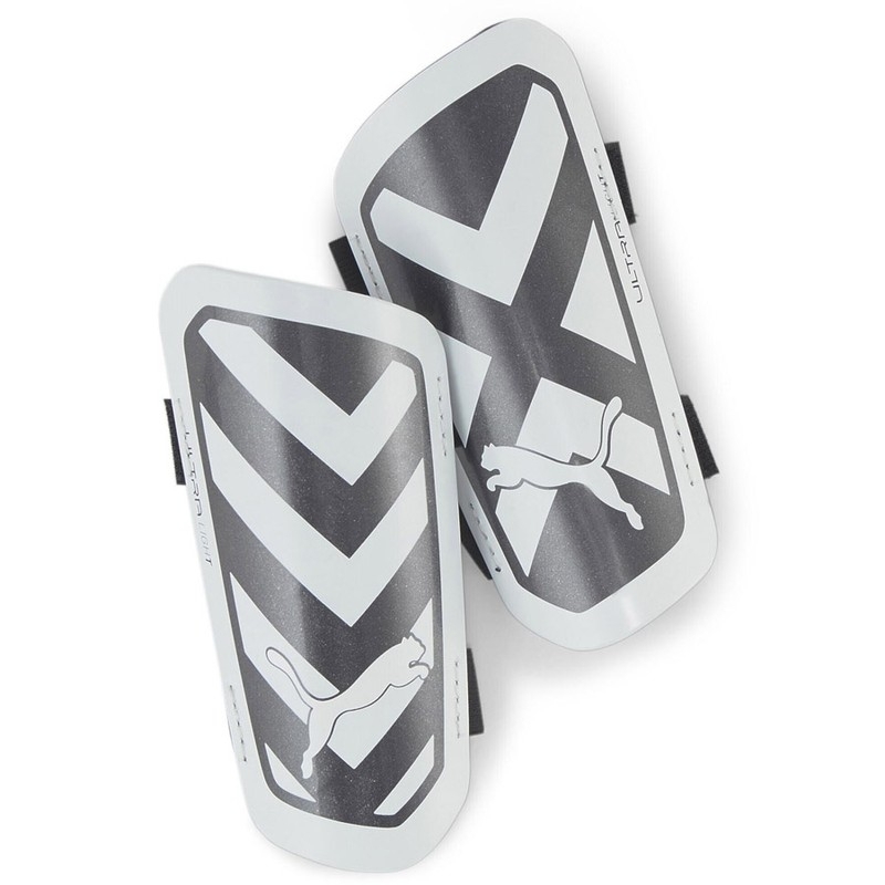 Puma Shinguards Ultra Light siksniņas futbola aizsargi, krāsa balta un melna