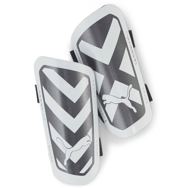 Puma Shinguards Ultra Light siksniņas futbola aizsargi, krāsa balta un melna