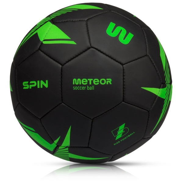 Meteor Spin futbola bumba, 5. izmērs, melni zaļa krāsa