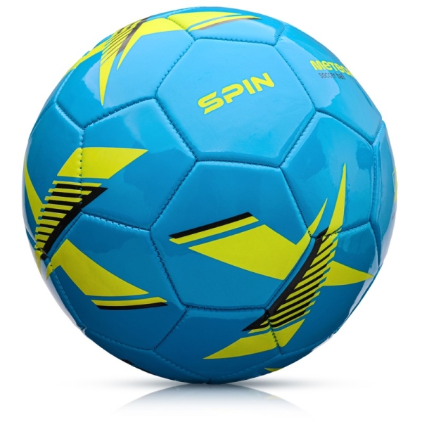 Meteor Spin futbola bumba, izmērs 4, krāsa zila/geltena Meteor Spin futbola bumba, izmērs 4, krāsa zila/geltena