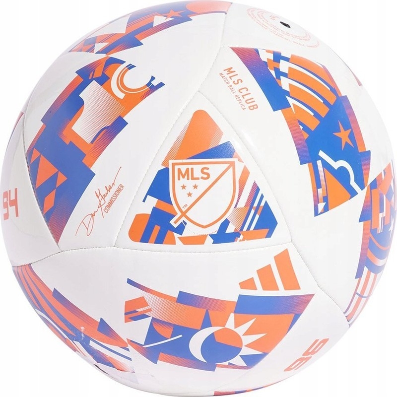 Adidas MLS kluba futbola bumba, izmērs 5, krāsa balta-zilā-oranža