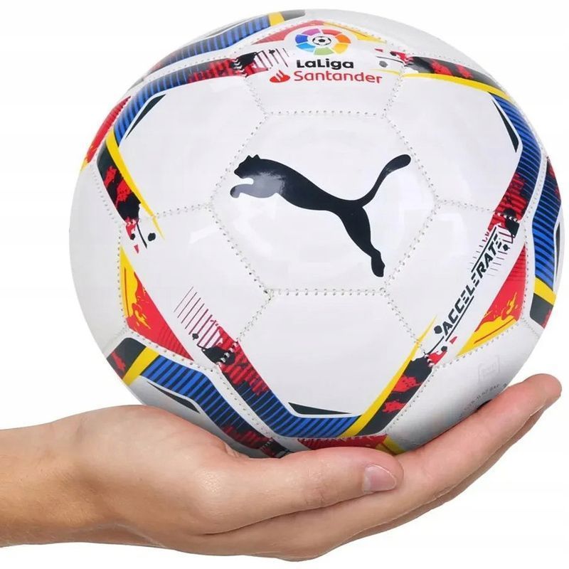 Puma Accelerate Mini futbola bumbas, 1. izmērs, sarkanbaltsarkanzila krāsa
