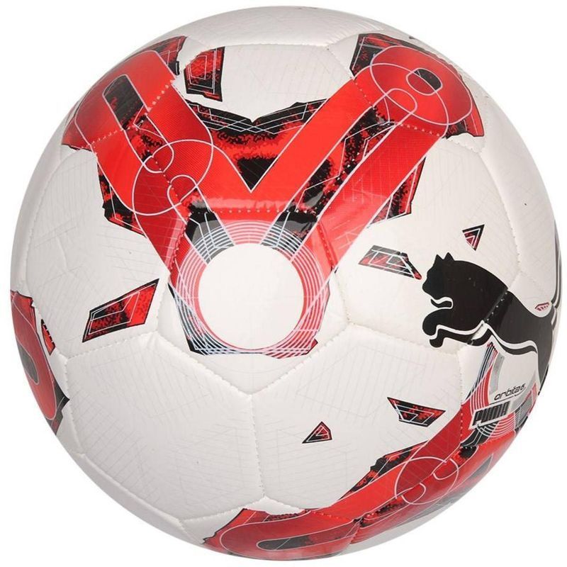 Puma Orbit6 futbola bumba, 4. izmērs, sarkanbaltsarkana krāsa