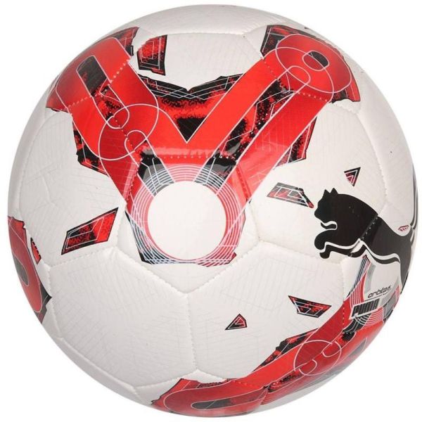 Puma Orbit6 futbola bumba, 4. izmērs, sarkanbaltsarkana krāsa