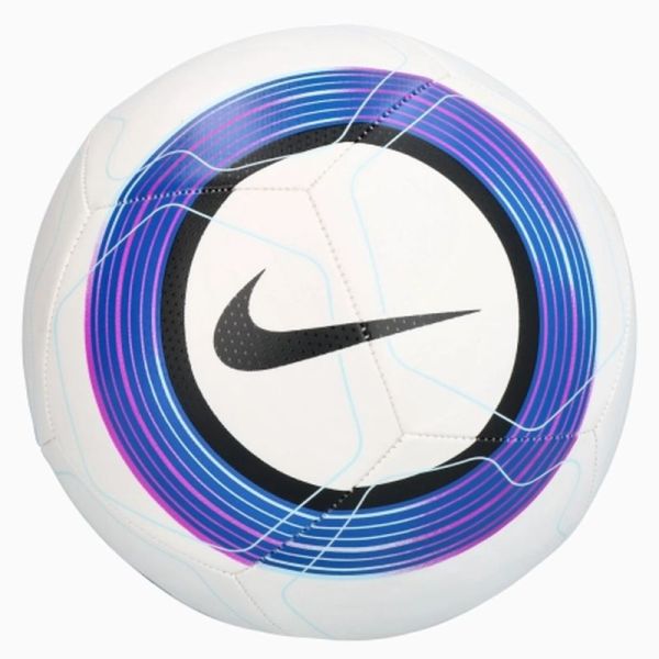 Nike Premier League Pitch futbola bumba, 5. izmērs, krāsa balta-melna-melna-zilā-violeta Nike Premier League Pitch futbola bumba, 5. izmērs, krāsa balta-melna-melna-zilā-violeta