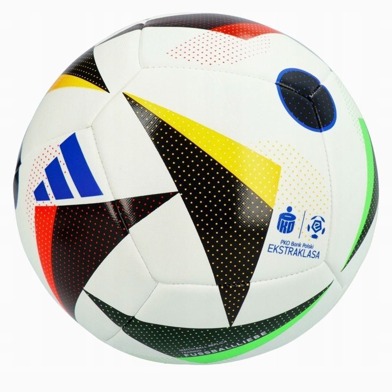 Adidas Ekstraklasa Treniņu futbola bumba, romziar 5, krāsa balta-melna-melna-sarkana-zaļa