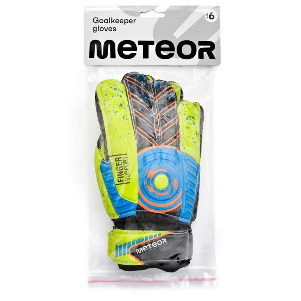 Meteor Defence vārtsarga cimdi, dzelteni-melni-zaļi-oranžā krāsā