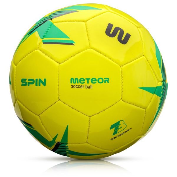Meteor Spin futbola bumba, dzelteni zaļa, 3. izmērs