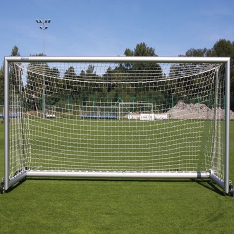 Futbola vārti 5 x 2 m PREMIUM pārvietojamie ar riteņiem, alumīnija, ovāls profils 120 x 100 mm