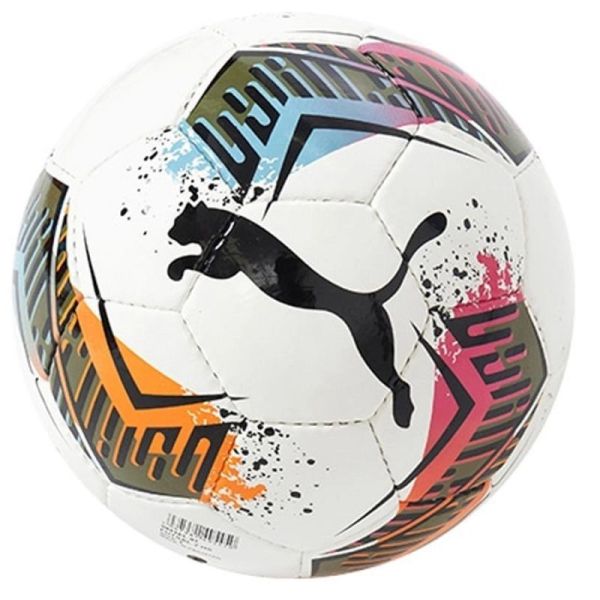 Puma Futsal 2HS telpu futbola bumba, izmērs 4, krāsa balta-zilā-oranžā-sarkanā-rozā Puma Futsal 2HS telpu futbola bumba, izmērs 4, krāsa balta-zilā-oranžā-sarkanā-rozā