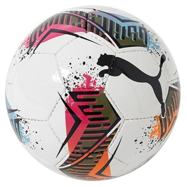 Puma Futsal 2HS telpu futbola bumba, izmērs 4, krāsa balta-zilā-oranžā-sarkanā-rozā