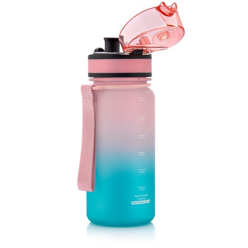 Meteor sporta pudele 350 ml rozā/turkīza krāsā