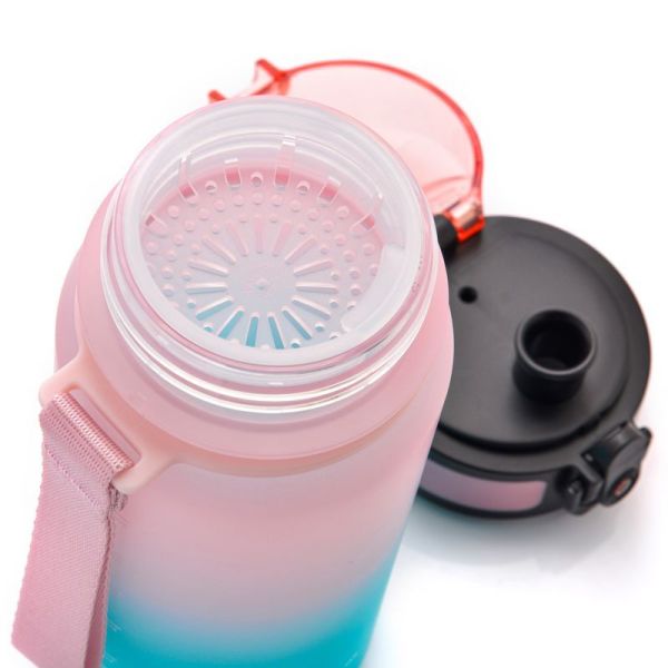 Meteor sporta pudele 350 ml rozā/turkīza krāsā