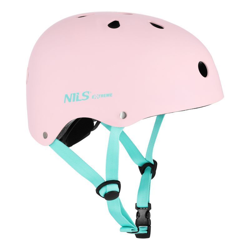 Nils Extreme MTW001-1 velosipēda ķivere, M izmērs, rozā un jūras krāsa