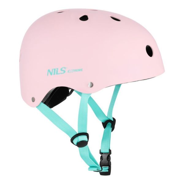 Nils Extreme MTW001-1 velosipēda ķivere, M izmērs, rozā un jūras krāsa Nils Extreme MTW001-1 velosipēda ķivere, M izmērs, rozā un jūras krāsa