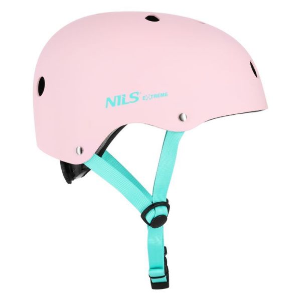 Nils Extreme MTW001-1 velosipēda ķivere, M izmērs, rozā un jūras krāsa