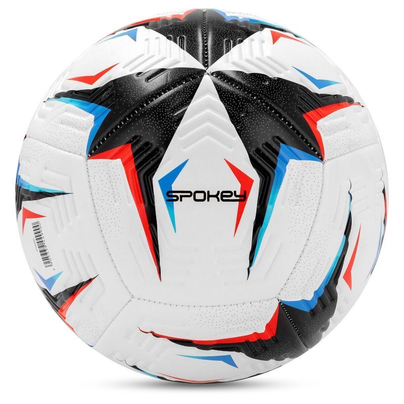 Spokey Flick futbola bumba, 5. izmērs, krāsa balta-melna-zilā-sarkana