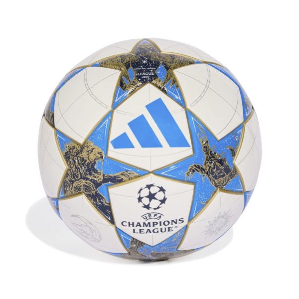 Adidas UCL League J350 futbola bumba, izmērs 4, krāsa balti-zilā-zelta Adidas UCL League J350 futbola bumba, izmērs 4, krāsa balti-zilā-zelta
