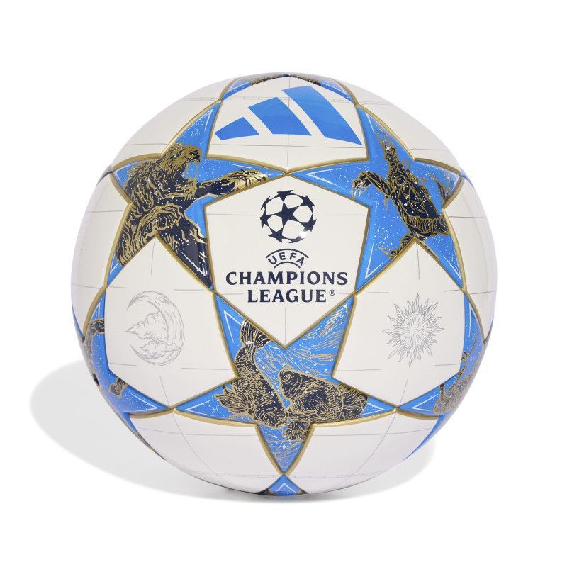 Adidas UCL League J350 futbola bumba, izmērs 4, krāsa balti-zilā-zelta