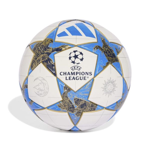 Adidas UCL League J350 futbola bumba, izmērs 4, krāsa balti-zilā-zelta