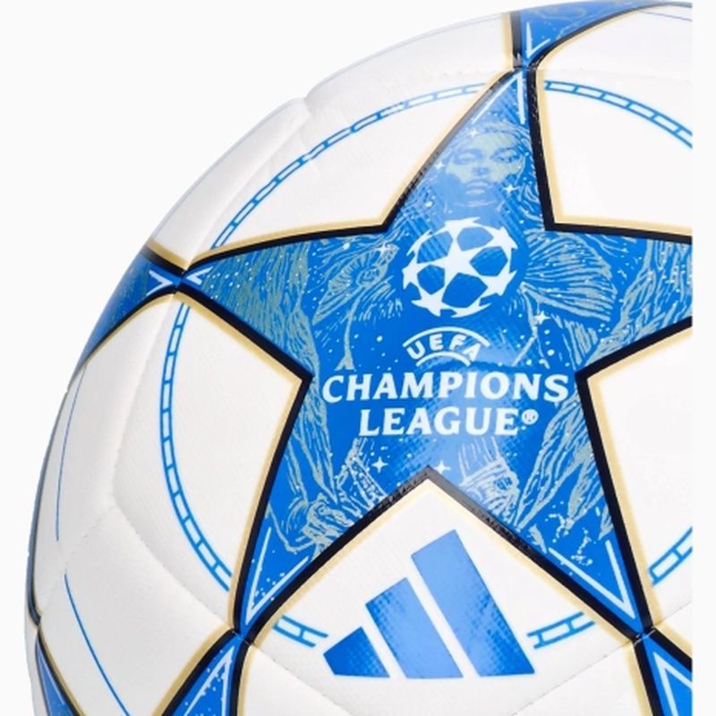 Adidas UCL treniņfutbola bumba, izmērs 4, krāsa balta-zilā-zelta
